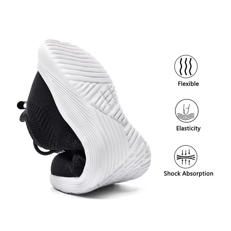 Lamincoa Womens Slip On Walking Shoes Non Slip Casual Road Running Lightweight Mesh Fashion Sneakers for Gym Travel Workout Black White - Image 4